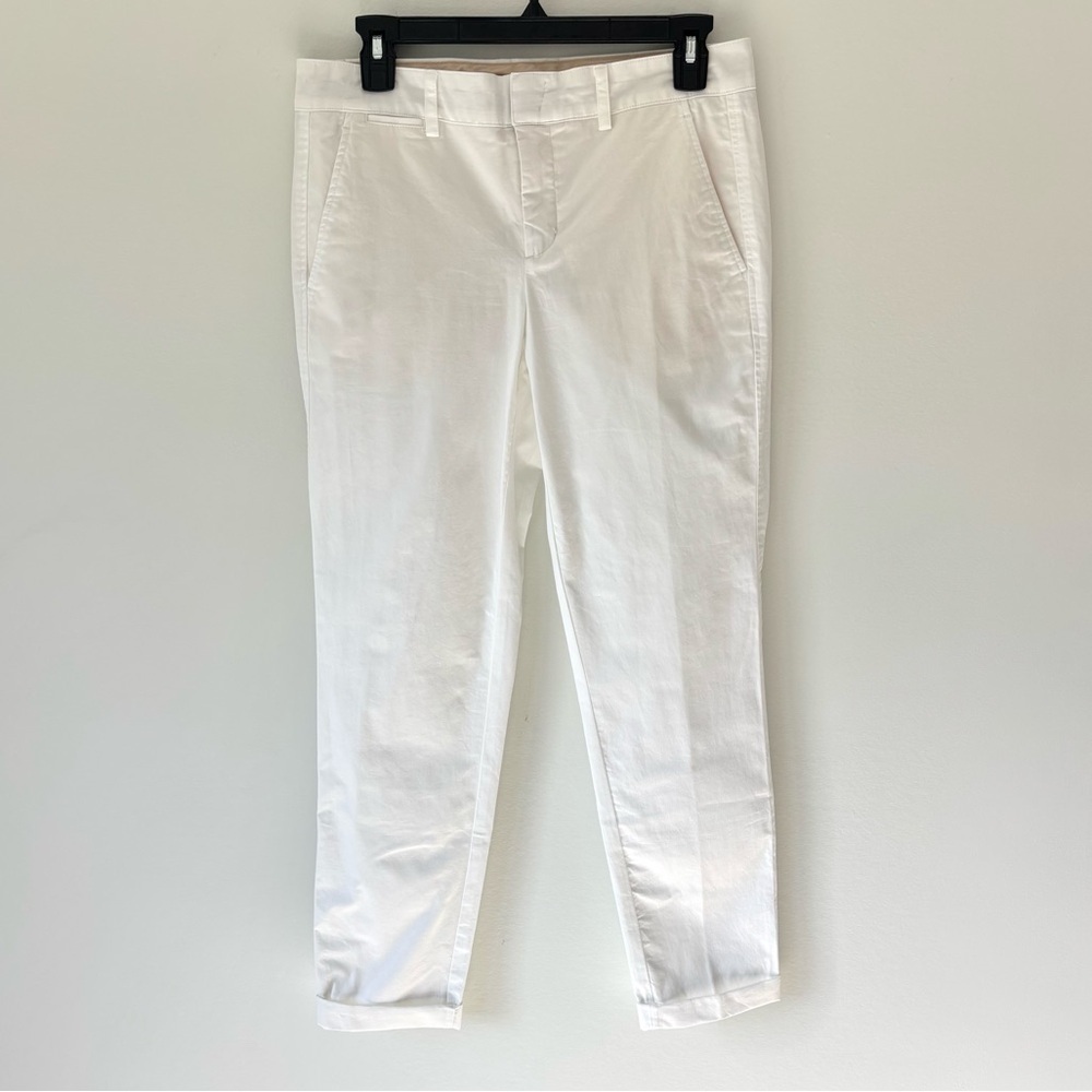 Vince White Straight Leg Dress Pant Trouser Slack Old Money Quiet Luxury Office